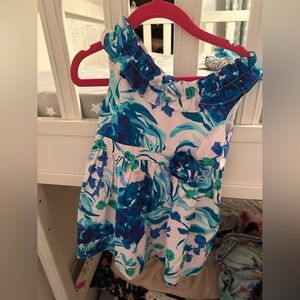 Lilly Pulitzer Blue and White Kids Formal Dress